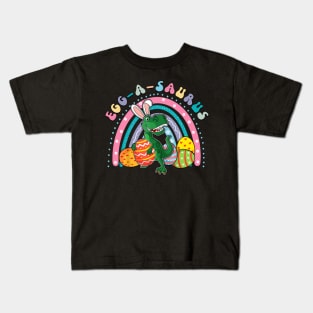 Egg A Saurus Easter Bunny Dinosaur TRex Kids T-Shirt